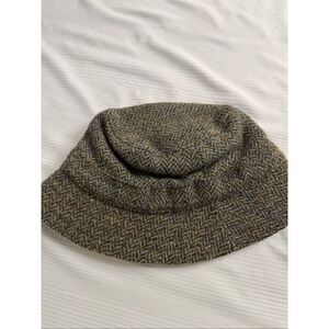 Harris Tweed X Christopher Dawes Wool Herringbone Bucket Hat Size Small